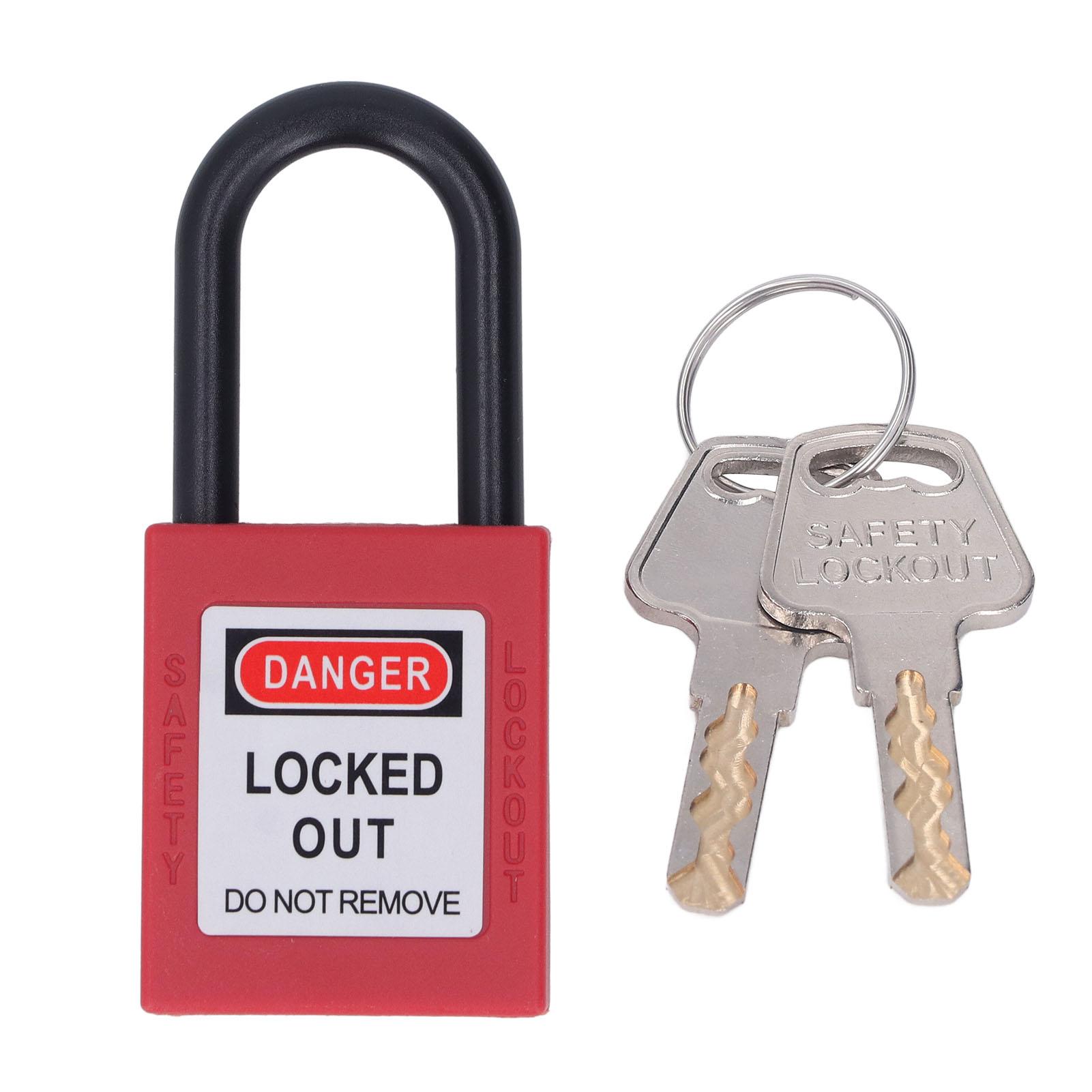 Cmperipheral 38Mm Lockout Tagout Lock Nylon Engineered Dust Proof Energy Isolated Safety Padlock With 2 Keys