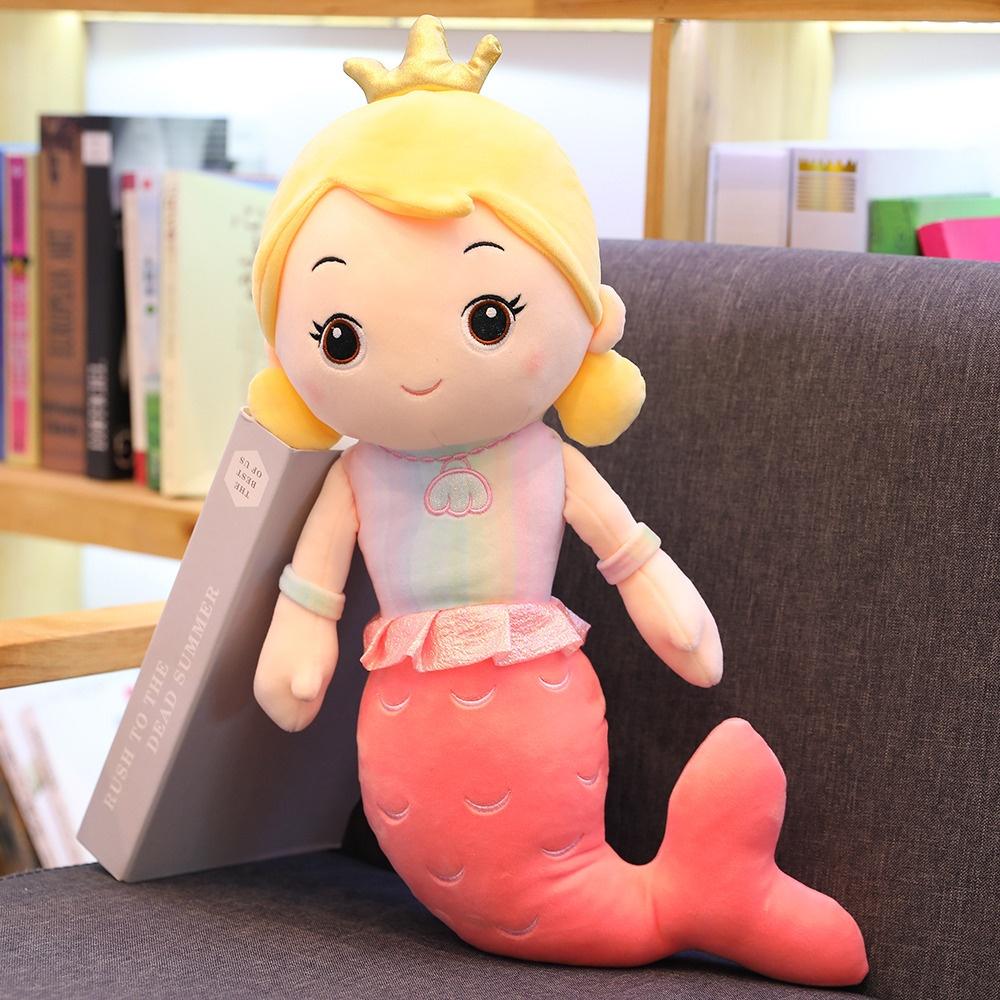 Adorable Crown Mermaid Stuffed Toy Doll Perfect For Kids Birthday Gifts And Playtime