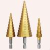 3 Piece Spiral Groove Step Drill Bit Set Cone Bits Save Time Hole Opener for