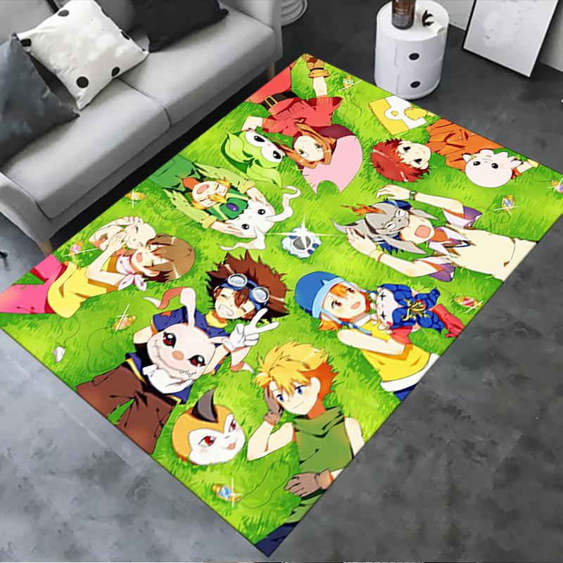 2026 NEW Digimon Adventure Carpet Rug for Living Room Bedroom Home Sofa Decoration,Kids play Non-slip Floor Mat