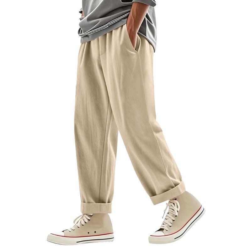 American Style Men's Casual Wide-Leg Linen Beach Pants - Four Seasons Trend