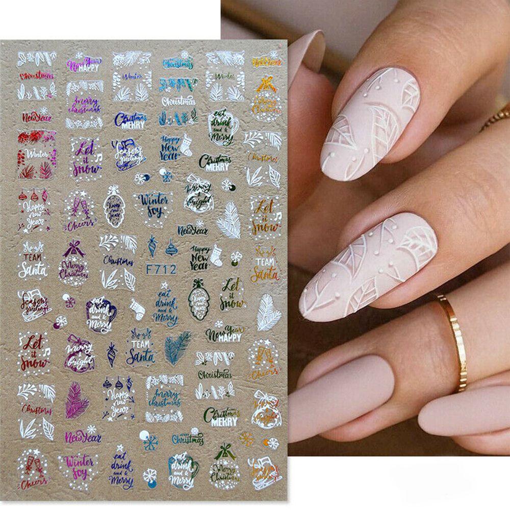

Winter Xmas Transfer Decals Nail Stickers 3D Snowflakes Christmas 01
