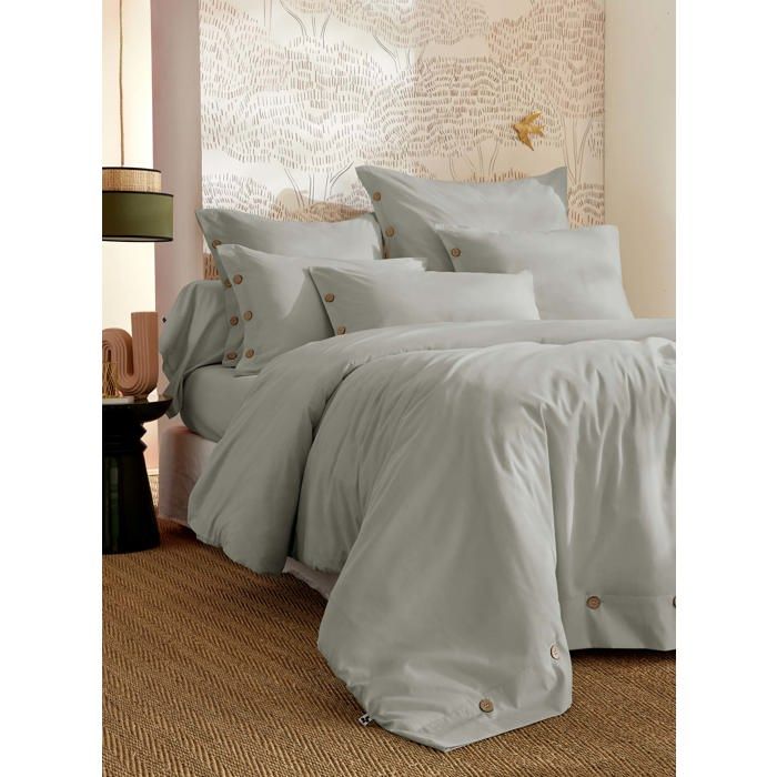 Housse de couette en percale 240 x 260 cm vert celadon Perrine