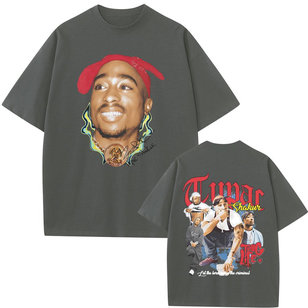 Rapper Tupac 2pac Graphic Tshirt Unisex Women Hip Hop Fashion Vintage T Shirts Casual Oversized T Shirts High Quality Cotton Tops
