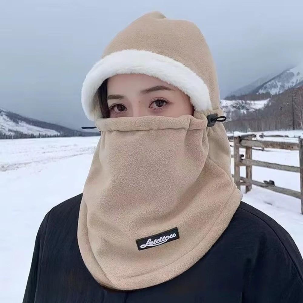 Plush Beanies Cap Windproof Hooded Face Mask New Ear Protection Hat Outdoor
