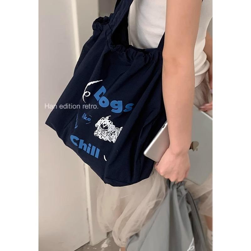 Bag Summer Women's Versatile Underarm Bag 2025 New Large Capacity Alphabet Printed Canvas Bag Casual Shoulder Bag