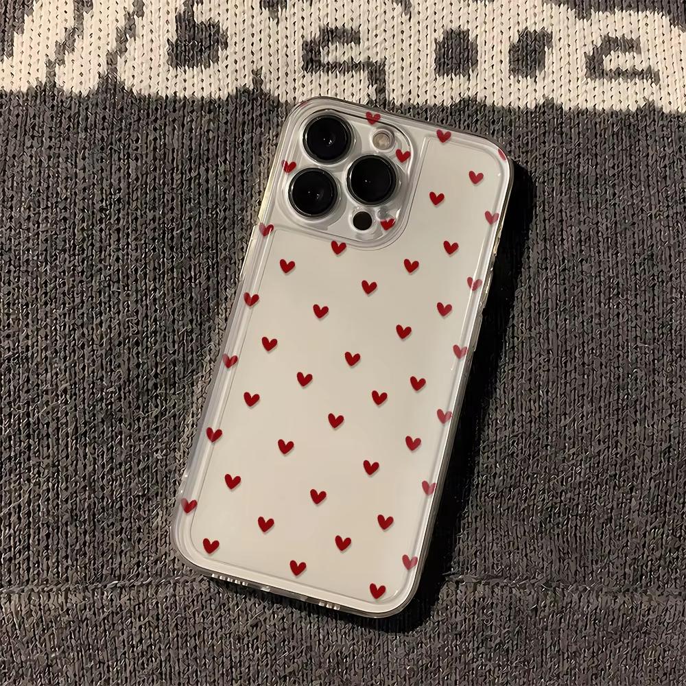 Luminous Love Print Clear Phone Case for iPhone 17 Pro Max 16 15 Pro 14 13 12 11 XR 17Air 16 Plus Silicone Cover