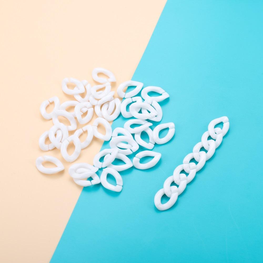 50/100Pcs Colorful Twisted Acrylic Link Chain Assembled Parts Beads for DIY Necklace Jewelry Making Findings Accessories