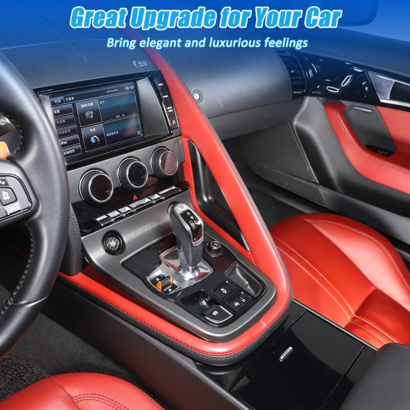 Für Jaguar F-TYPE 2013-2024 ABS Kohlefaser Auto Schaltknauf Rechts L-förmiger Dekorstreifen Innenraum Auto Zubehör