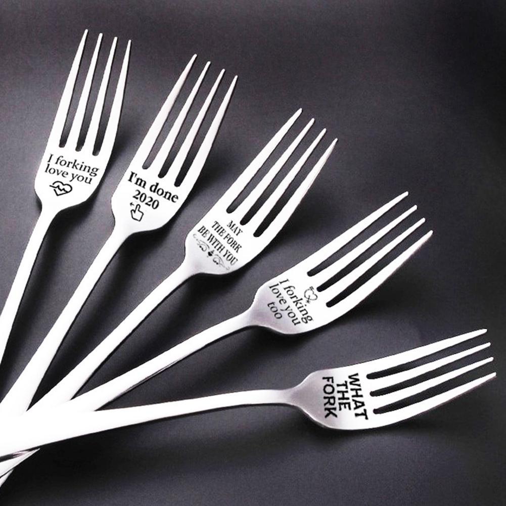Buy Couple Love Letters Engraved Fork Valentine's Day Present Steel ...