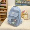 Campus Schoolbag Women's Large Capacity Backpack Student Solid Color Backpack