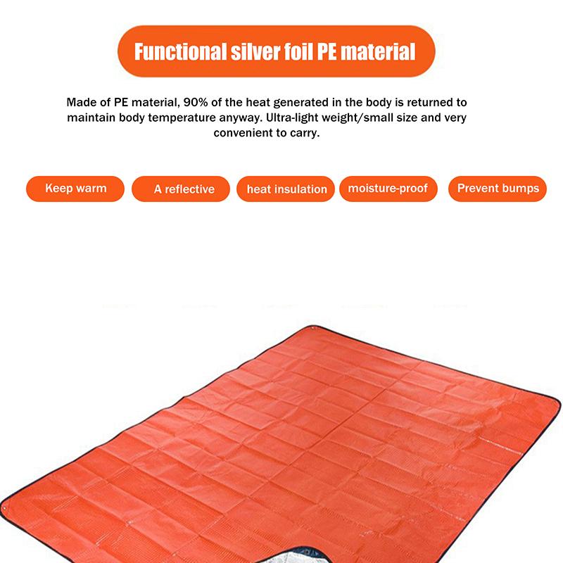 1 Stück Outdoor Multifunktions-Notfalldecke Pe Survival Camping Isoliert Notfallgebrauch Tragbar Kompakt Faltbar Decke