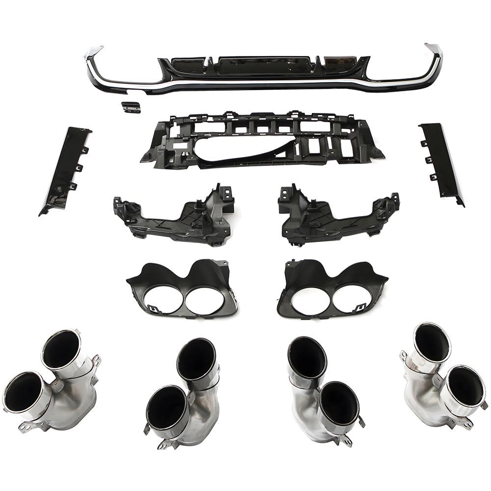 Kompatibilní s Mercedes-Benz třídy E (2017–2022) W213 Čtyřdveřový Sport E53/E63 Zadní difuzér a koncovka výfuku.