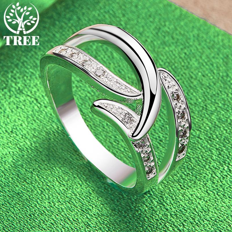 New 925 Sterling Silver Noble Shiny Elegant AAA Zircon Ring For Women Rings Fashion Party Birthday Banquet Wedding Charm Jewelry