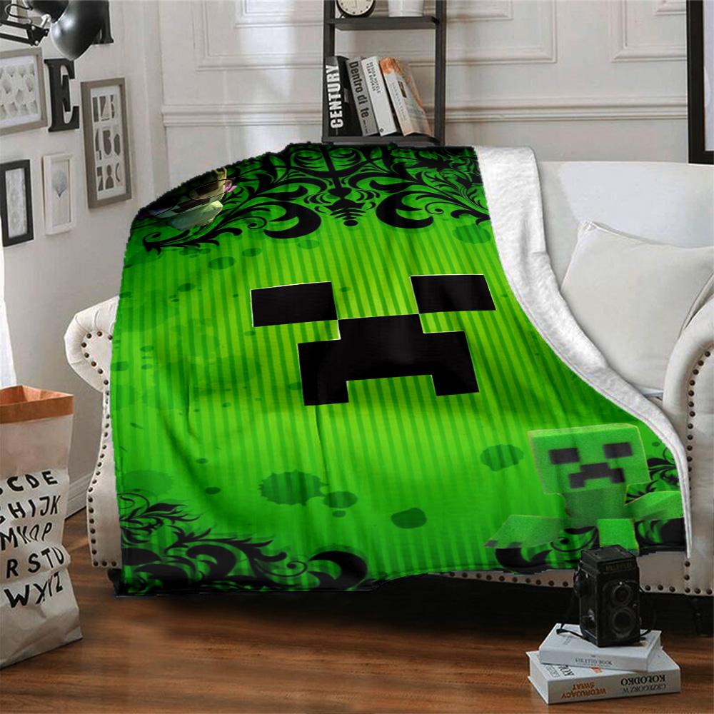 Minecraft Blanket Comfortable Suitable For Seaside Livingroom Office For All Occasions Playful Design Perfect Gift For Relatives And Friends