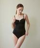 Habeumong U-Shirring Swimsuit Black