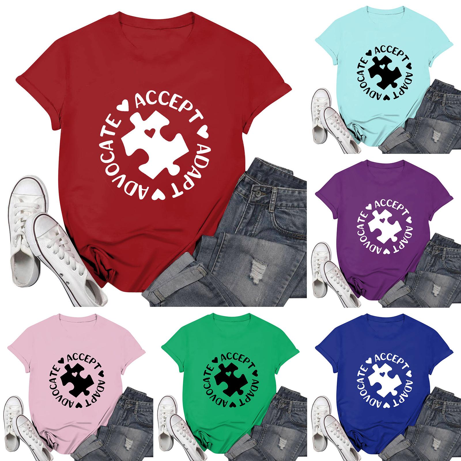 

Женская повседневная футболка с принтом, пуловер с круглым вырезом, топ с короткими рукавами XXL зелёный