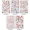 1/5pcs New Christmas Stickers 5D Cute Cartoon Santa Claus Snowflake Festival Tent Small Stickers Nail DIY Decoration Accessories