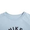 Nike Short Sleeve T-Shirt Letter Print Crew Neck Pullover Kids Tops Light-Blue FJ7236-483