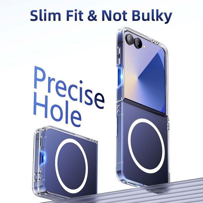 Coque + Verre Trempé pour Samsung Galaxy Z Flip 7, Protection Antichoc avec Cercle Magnétique