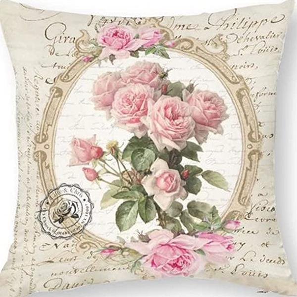 Retro American Plant Floral Print Linen Pillow Case Living Room Sofa Car Pillow Cushion
