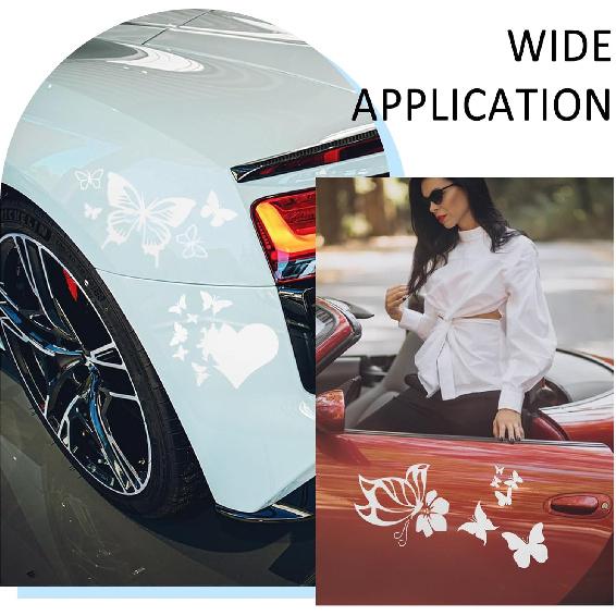 10Pcs Butterfly Car Decals Reflective Car Sticker Self Adhesive Waterproof Automotive Exterior Decoration Butterflies for SUV Hook Motorcycle