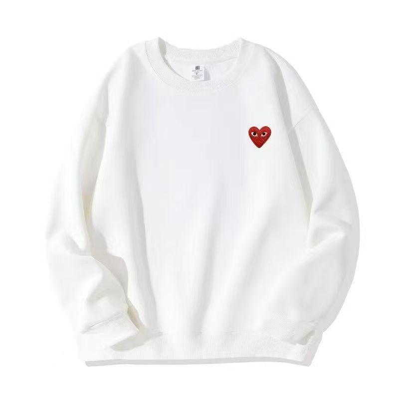 2026 Heavyweight Cotton Embroidered Heart Sweatshirt: Round Neck, Long Sleeve, Unisex Spring/Autumn Style