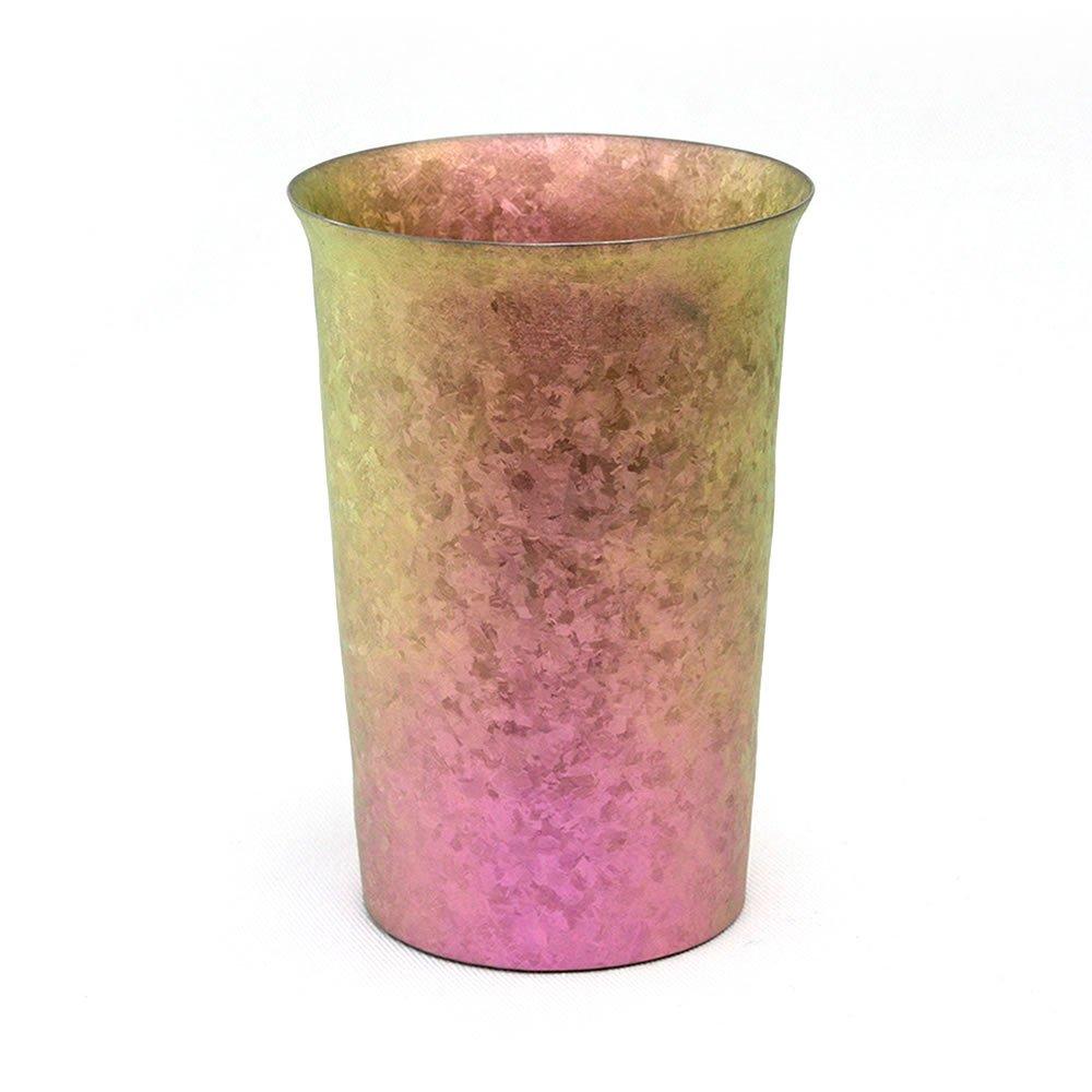 Kiln-made, double-walled titanium tumbler from Tsubame, Niigata Prefecture, 290cc, wide-mouth, gradient pink, T13KM300GP