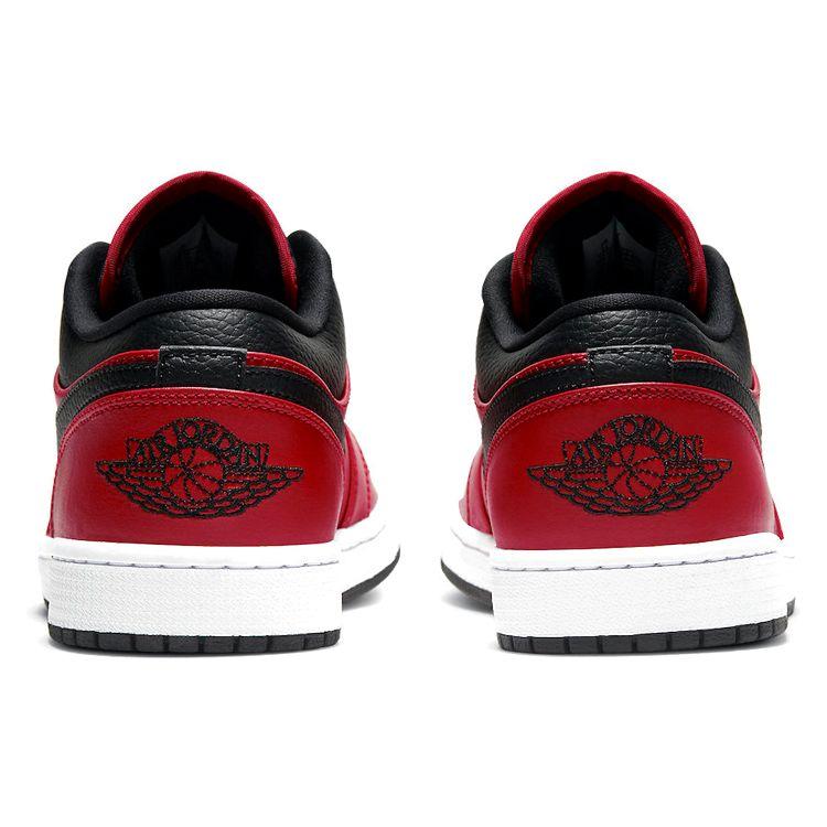 Air Jordan 1 Low Reverse Bred Men Sneakers Gym-Red Black White 553558-605