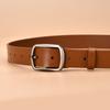 New Two-layer Leather Women's Pin Buckle Belt Casual and Versatile Retro Leather Belt Women's Japanese Buckle Jeans Belt