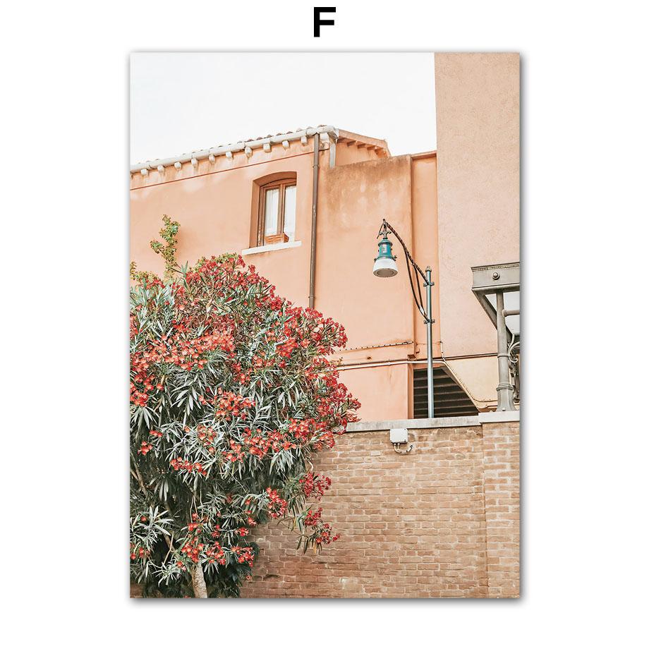 Venedig Meer Tür Gebäude Frucht Herbstlandschaft Poster und Drucke Wandkunst Leinwandmalerei Bilder Für Wohnzimmer Heimdekor