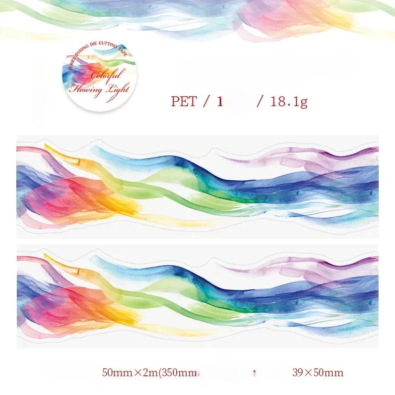 

6 styles Aesthetic Color Blur Tape Rainbow Glow Series Used for DIY Decoration Scrapbook Tape Magazine Decoration Tape