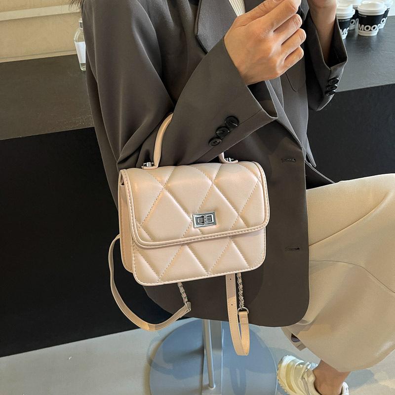 Rhombus embroidery thread small bag women's new popular texture chain shoulder messenger bag backpack