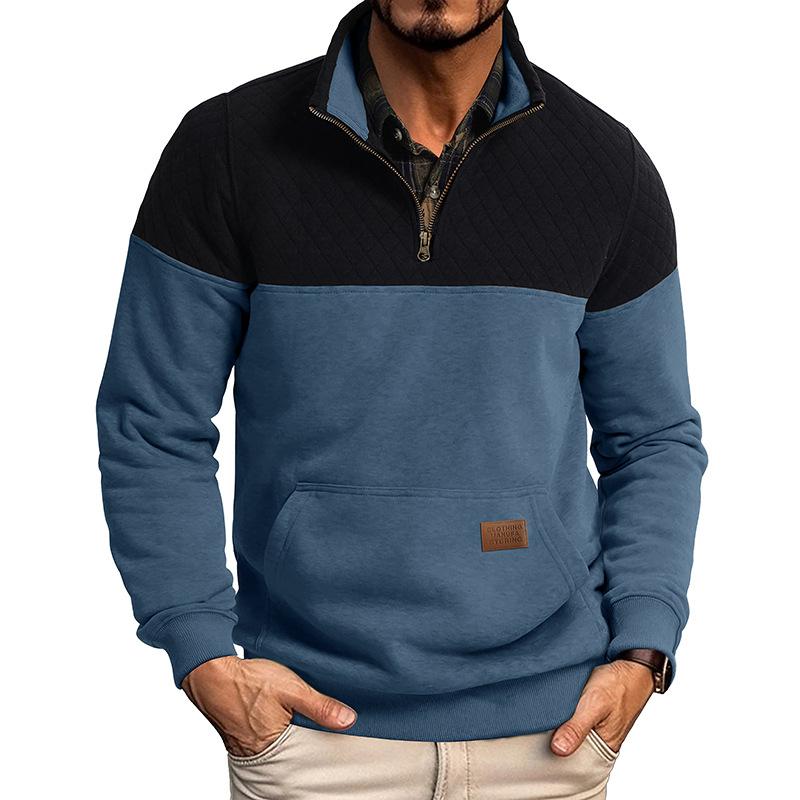 2025 Autumn and Winter New Casual Loose Men's Large Size Stand Collar Zipper Sweatshirt