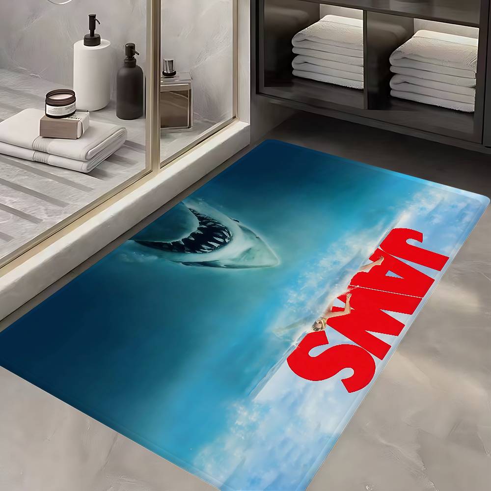 

Classic J-Jaws Thriller Movie Entrance Door Mat Nordic Style Bedroom Living Room Doormat Home Balcony Anti-Slip Home Decor 40cm x 60cm