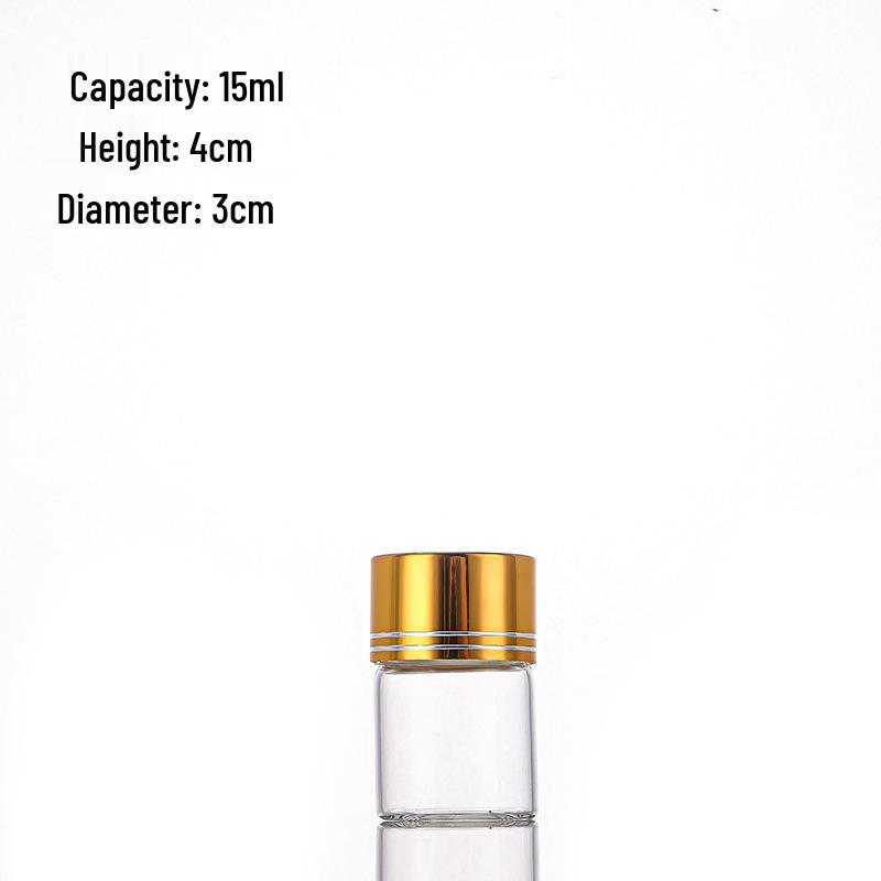 30mm Glass Test Tube with Oxidized Gold Screw Cap, Sealed Agarwood or Spice Display Bottle