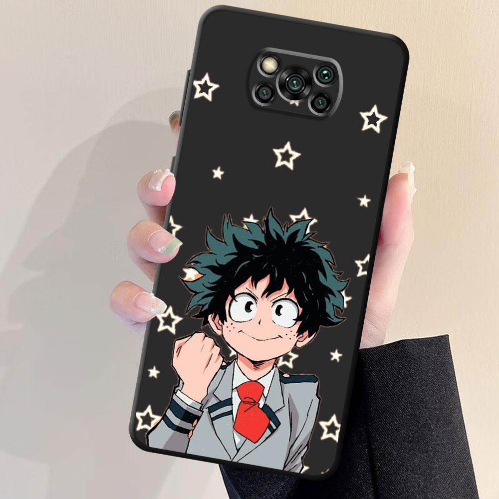 Anime My Hero Academia Case for Xiaomi Poco F4 F1 M4 5G X4 X3 Pro F3 GT X3 NFC M3 C40 F3 GT X4 NFC X4 Pro Matte Black Coque