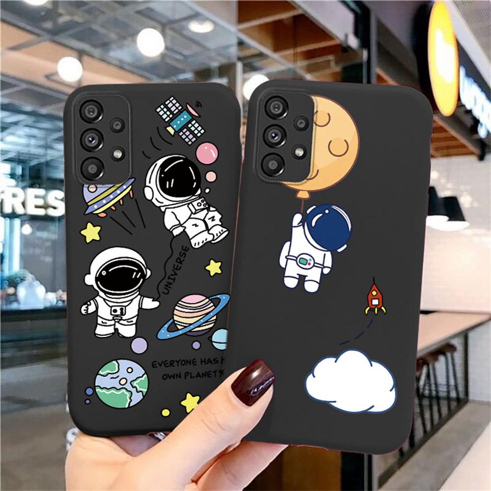 Phone Case Space Astronaut Star Pattern For Samsung Galaxy A53 A52 A32 S9 S10 Plus S10e Note 10 Lite Silicone Shockproof Cover