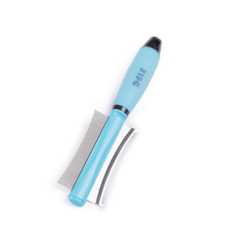 

Средство для удаления шерсти из нержавеющей стали двойного назначения портативное универсальное домашнее животное аксессуары легкая щетка для удаления линьки для кошек собак двухсторонняя Blade 100mm синий