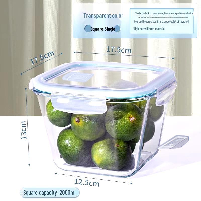 "Large-Capacity Food-Grade Glass Pickle Storage Box with Sealed Lid"
