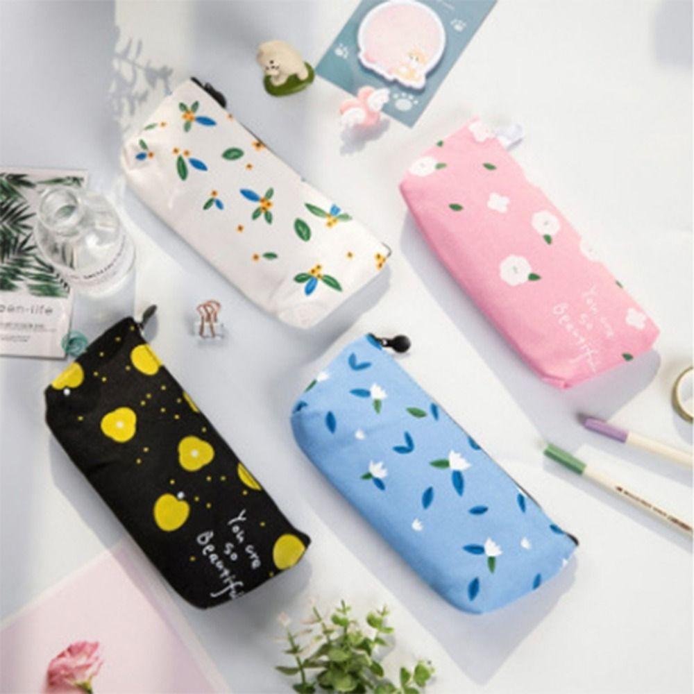 Flower Print Stationery Bag Multifunctional Pencil Case High Quality Pen Bag Students