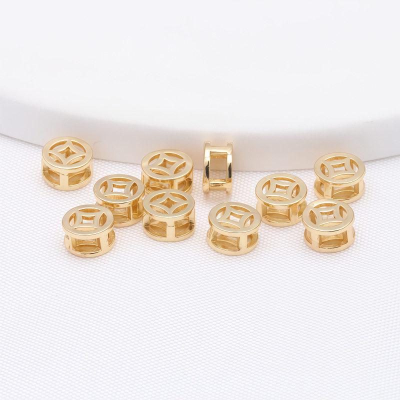 Hohl-Abstandshalterperlen, 14 Karat vergoldet, für DIY-Schmuck und Perlenarbeiten