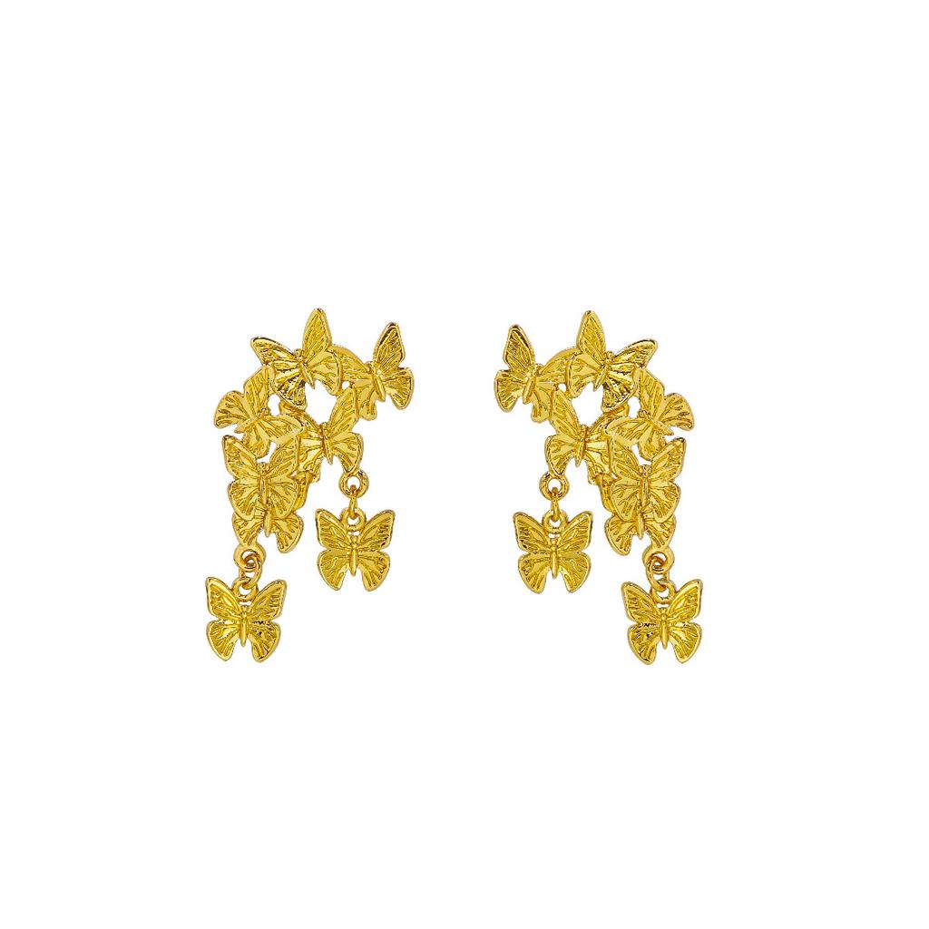 Simple Personalized Butterfly Fringed Earrings, Niche Cold Wind Earrings, Light Luxury High-End Earrings For Women