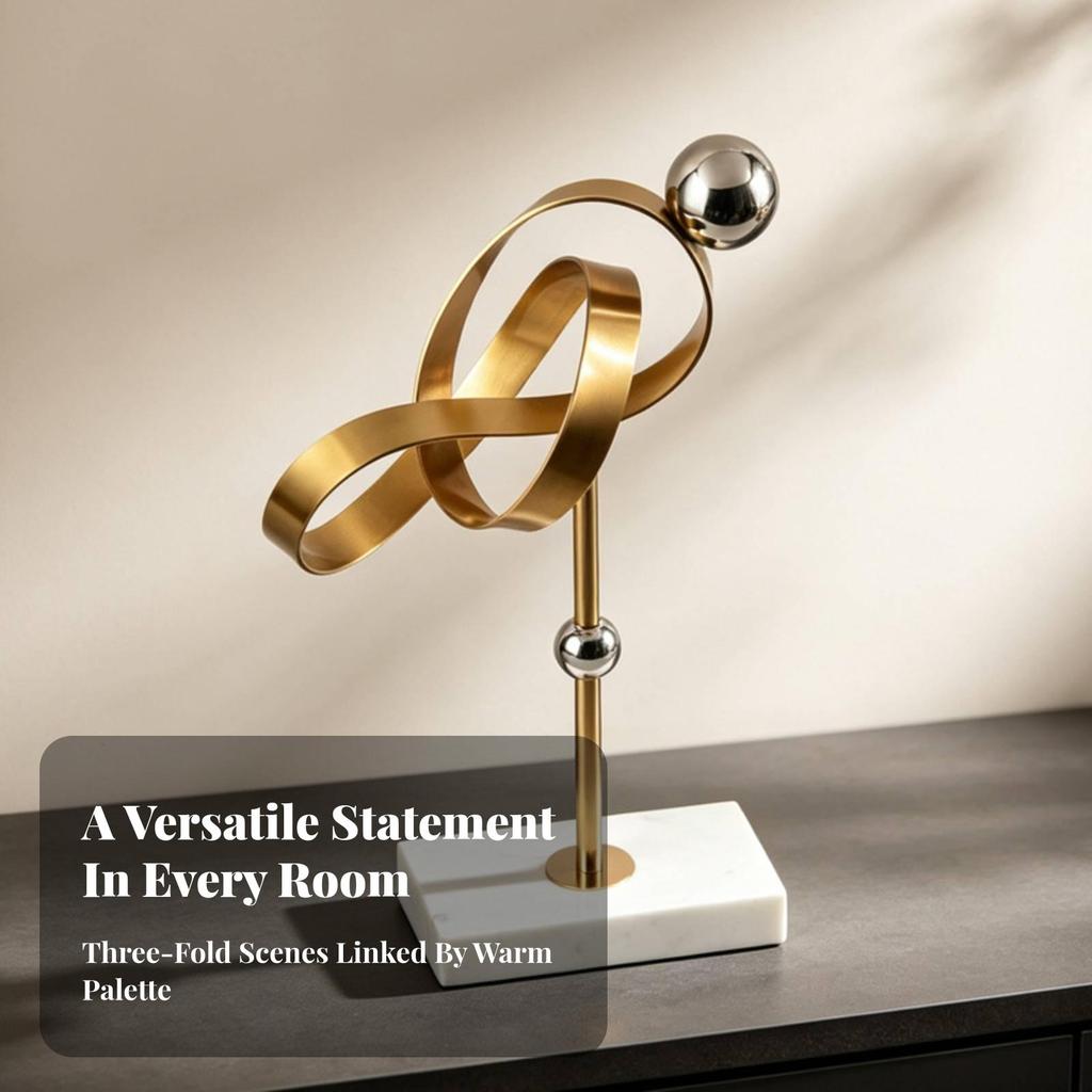 Geometric Sculpture Detailed Tabletop Decor Sturdy for Living Room, Hotel Lobby