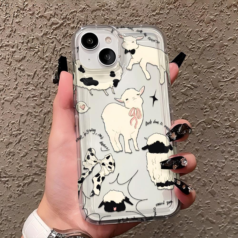 Cute Little Lamb Angel Sheep Phone Case for Samsung Galaxy A56 A36 A26 A55 A35 A15 A54 A34 A24 A14 A05  A13 A73 A53 4G 5G Cover