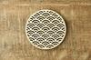 Yamani Brown Coaster, 8.8cm, Kumiko-style Hinoki (Japanese Cypress) Traditional Pattern, 47190253