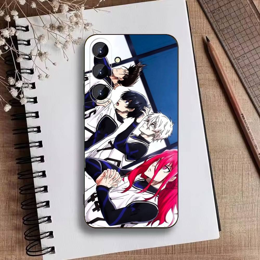 Anime Trent W-Blue L-Lock Phone Case For Samsung Galaxy A73,A72,A71,A70,A52,A51 Others Soft Black Cover