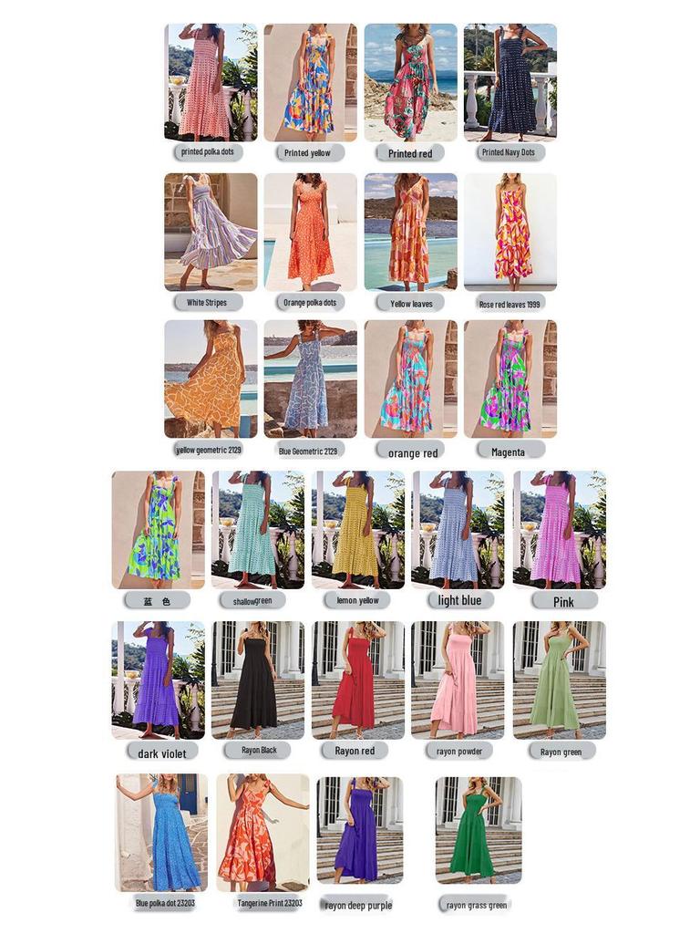 2025 Summer Women's Sleeveless Hot Girl Print Long Dress