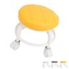 Low Roller Seat PU Leather Low Stool Mute Wheel Swivel Low Height Round Roller Chair for Home Office