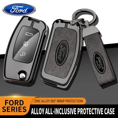Naklejka Samochodowa Ford Metalowe Etui na Kluczyk Zdalny Pokrowiec Ford Focus 2 MK2 Fiesta Mondeo Galaxy Falcon Territory Ecosport B-Max C-Max S-M